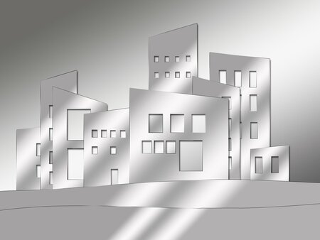 Abstraktes Architekturmotiv als Symbol für den Einsatz von Kalksandstein-Rezyklat als Füllstoff in Beton